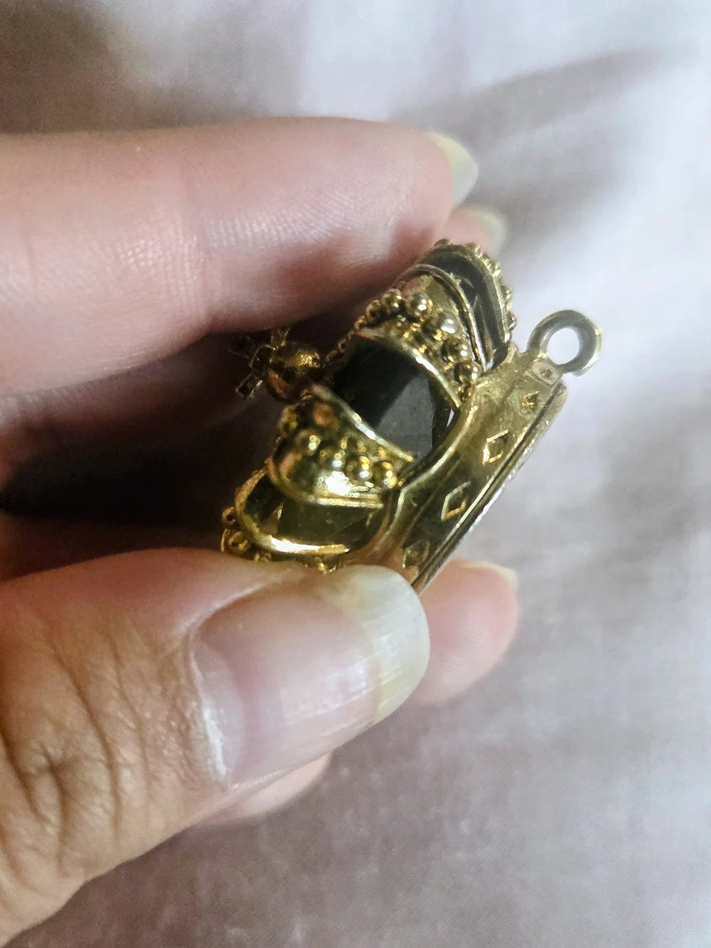 Juicy Couture Gold Accent And Black Stone Pendant Charm